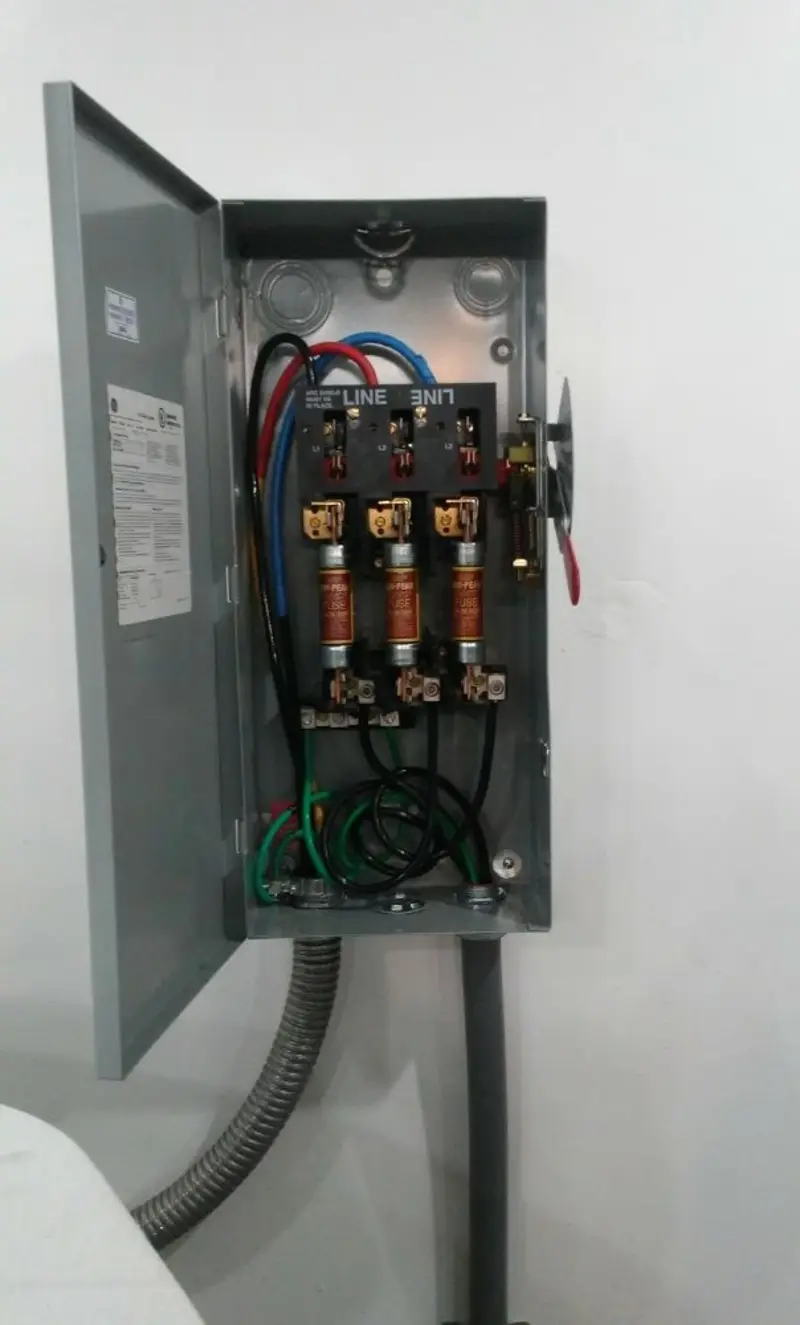 Three-phase disconnect switch installed for Electrical Wiring & Rewiring in Fayette